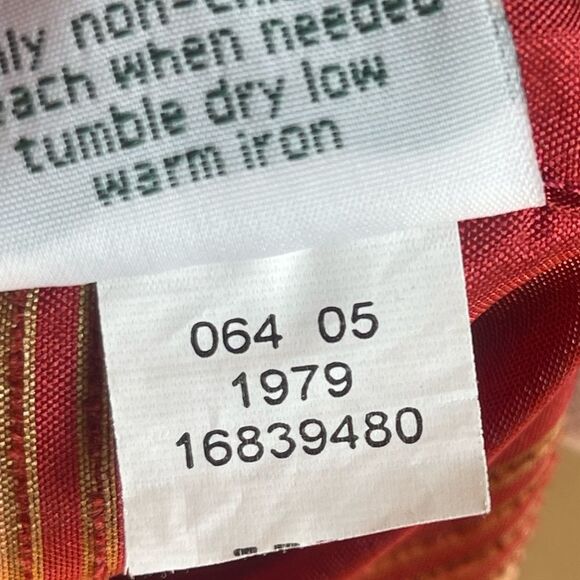 Waverly Home Luxury Gold Red Stripe Shower Curtain 70's - Picture 8 of 9